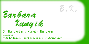 barbara kunyik business card